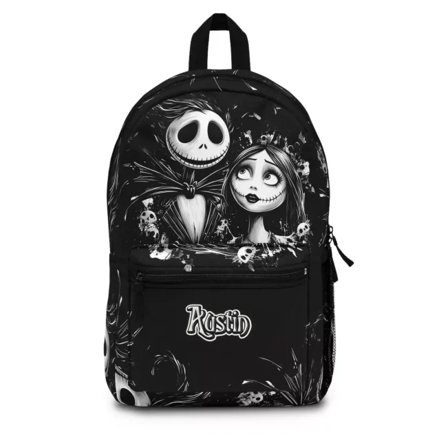 Create your own Nightmare Before Christmas backpack! Choose your color, add your name or a message. Made of durable fabric for every spooky adventure.