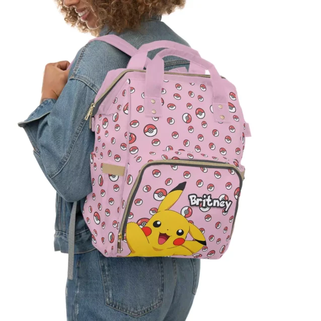 The spacious main pocket of the Pokémon nappy bag