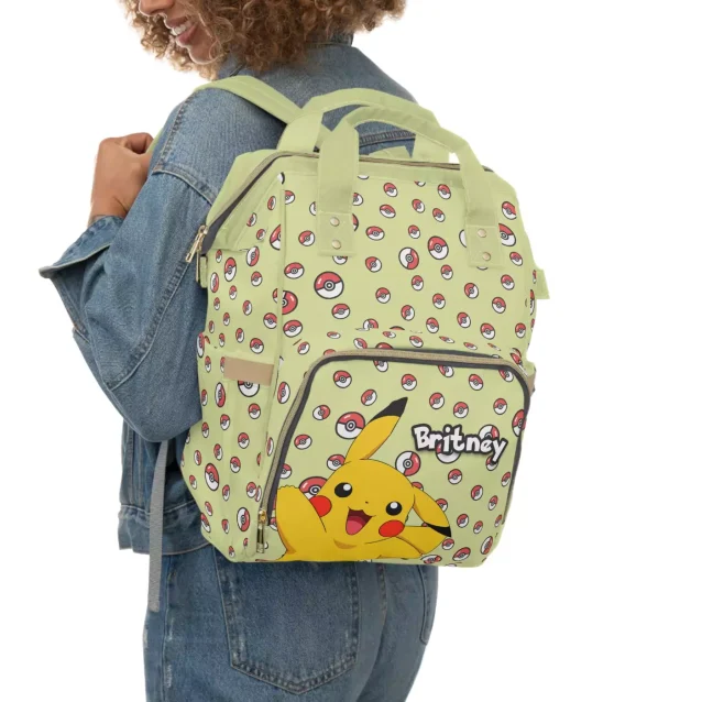 Inside view of the Pokémon diaper bag's compartments