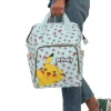 A happy dad carrying the comfortable Pokémon diaper bag.