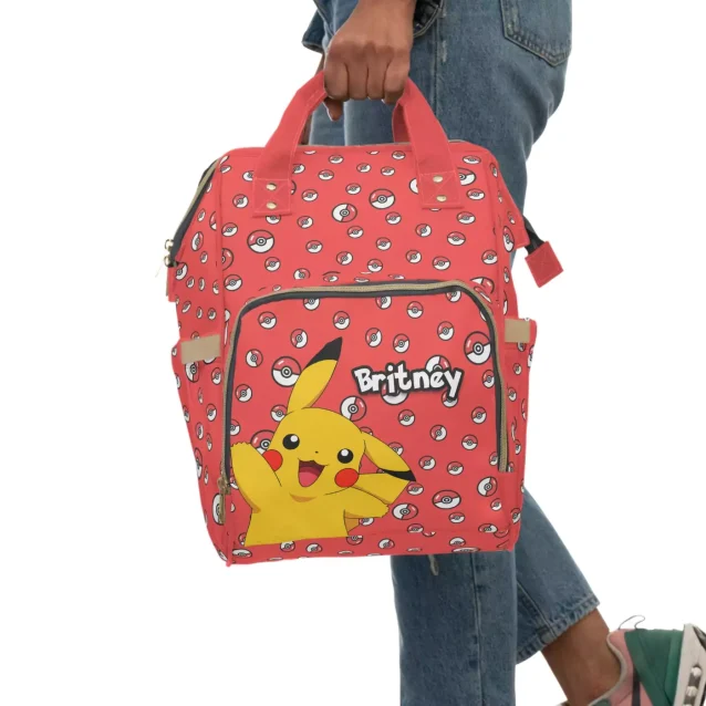 Nerd-themed diaper bag with bottle holders