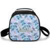 Front view of the custom personalized Classic Blue Lilo and Stitch insulated lunch bag for kids, featuring Experiment 626 graphics and a durable carrying handle.