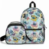 Complete matching back-to-school set featuring a custom personalized Lilo & Stitch backpack and thermal lunchbox combination bundle.