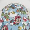 Kids' bathroom shower curtain with a vibrant Super Mario and Yoshi design.