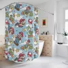 Super Mario Bros. shower curtain featuring Mario and Luigi in the Mushroom Kingdom.