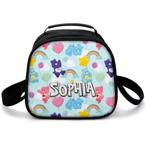 Cheer Bear Care Bears insulated lunch bag for kids on a white background.