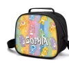 Yellow Funshine Bear Care Bears soft lunch tote with insulated interior.