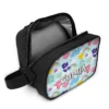 The Care Bears lunch box unzipped, showing the food-safe aluminium foil lining that wipes clean and keeps school lunches fresh.