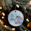 Example of personalization options for the Classic Pooh ceramic Christmas ornament.