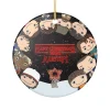 High-quality ceramic Stranger Things Christmas ornament with a glossy finish.