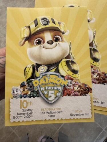 Paw Patrol Rubble Birthday Invitation photo review