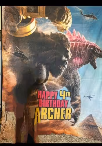 Kong X Godzilla Movie Birthday Banner photo review