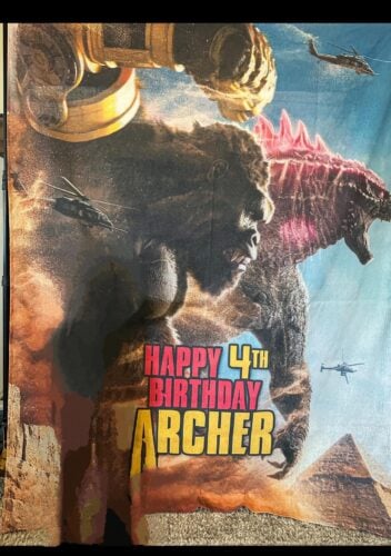Kong X Godzilla Movie Birthday Banner photo review