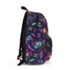 Side view of the black Huntrix Crew neon Kpop backpack.