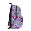 Side view of the teal Huntrix photocards Kpop backpack.