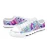Front view of Zoey Kpop Demon Hunters shoes in vibrant neon pink canvas for kids.