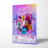 "Close up of font details on Kpop demon hunter themed birthday stationery"