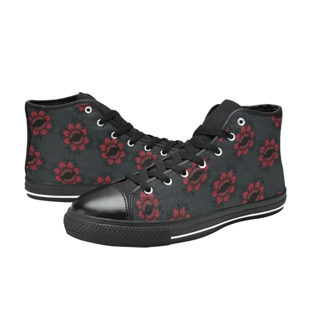 Top-down perspective showing the comfortable fit of the Stranger Things monster shoes.