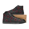 Highly detailed flat print of the open-mouthed Demogorgon on black kids footwear.