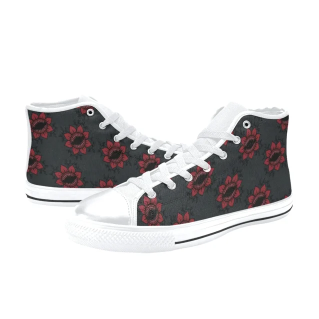 Side angle of the Demogorgon shadow hunter everyday school shoes for children.