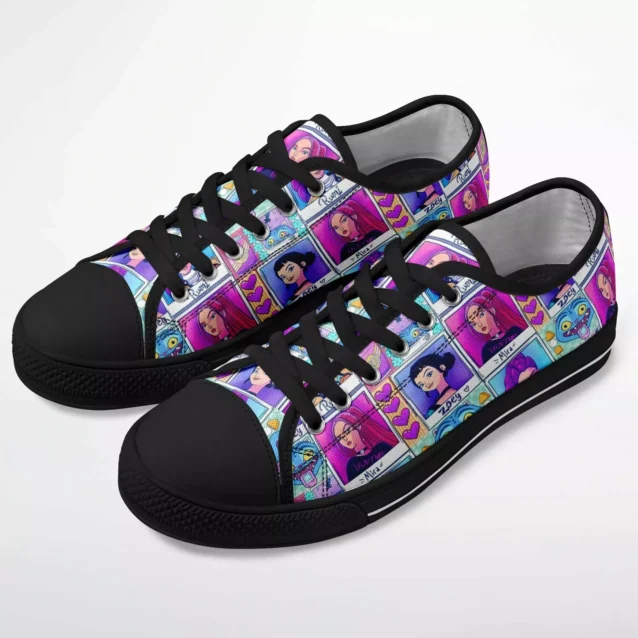 Low-top Kpop Demon Hunters Sneakers with a sleek, punky design reflecting Mira’s "main dancer" persona and aggressive agility.