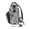 Back view of custom diaper bag showing padded shoulder straps and breathable mesh.