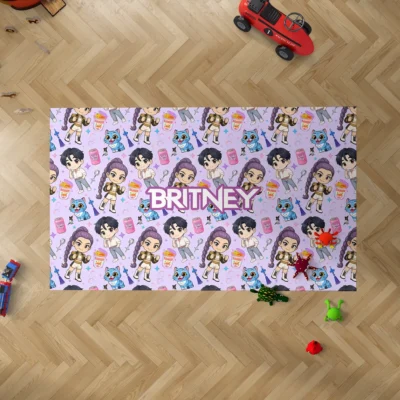3D cartoon Kpop Demon Hunters Rug with high-definition digital printing.