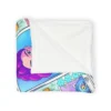 Soft fleece throw blanket with vibrant graphics of the HUNTR/X trio from the Netflix movie.