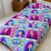 Kpop Demon Hunters Blanket with the iridescent rainbow Honmoon barrier design.