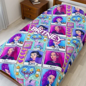 Kpop Demon Hunters Blanket with the iridescent rainbow Honmoon barrier design.