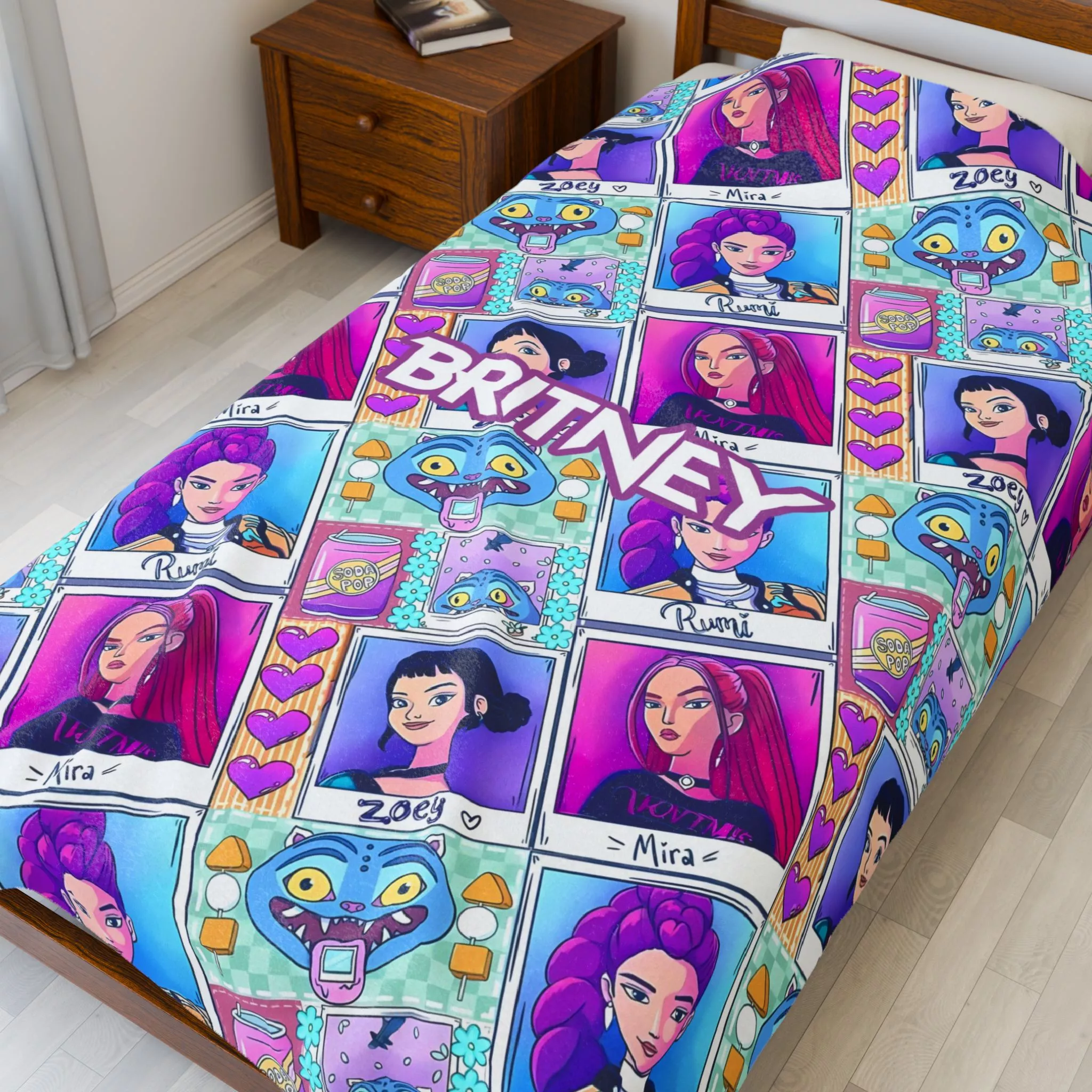 Kpop Demon Hunters Fleece Throw