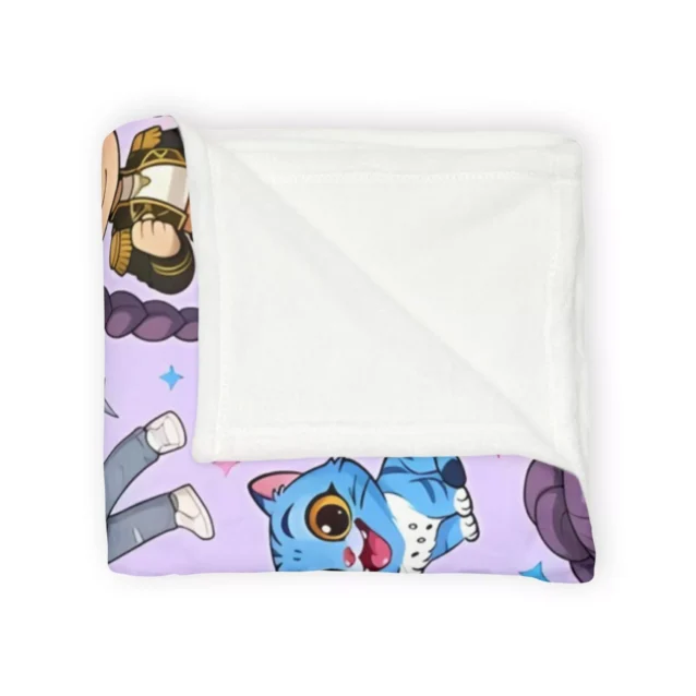 A child using a Kpop Demon Hunters Blanket during a Netflix movie marathon.
