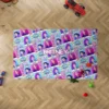 Vibrant purple and pink anime area rug for kids' rooms inspired by Kpop Demon Hunters.