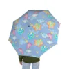 Child-safe push and pull easy-open mechanism on the Care Bears kids umbrella.