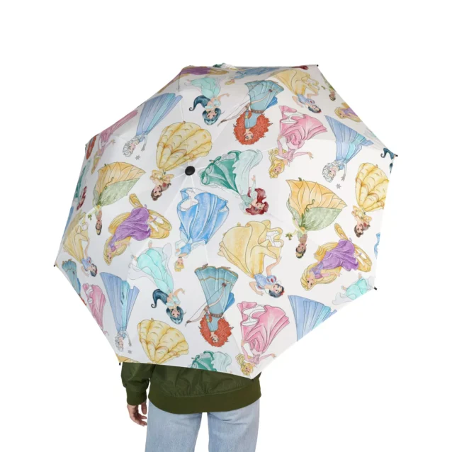 Close up of the pinch-proof safety runner mechanism on the Disney Princess kids umbrella.