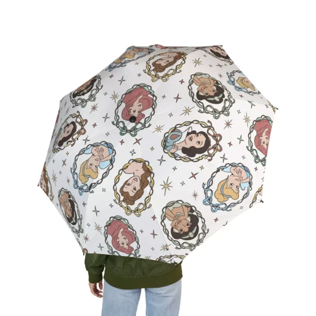 Waterproof clear POE fabric on the Disney Princess dome umbrella for girls.