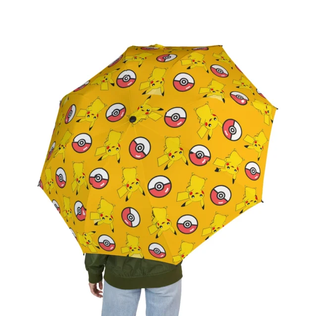 Black UV protective internal coating underneath the Pokémon Pikachu umbrella.