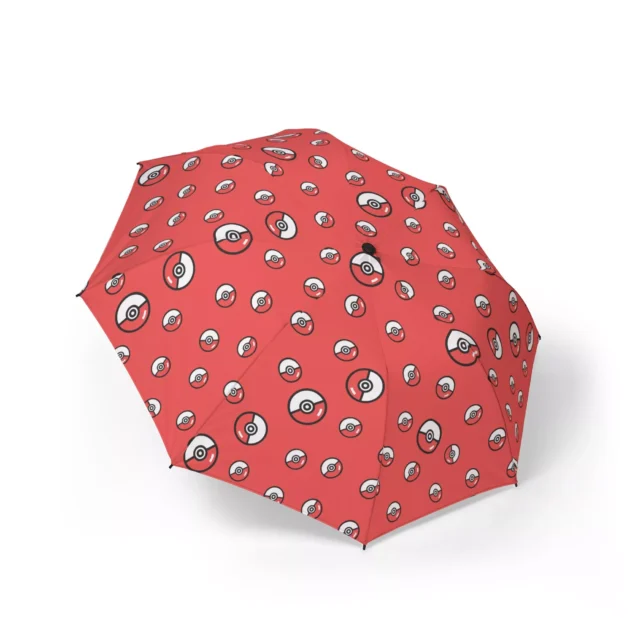 Underside of the Pokemon umbrella showing its waterproof canopy.