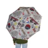 Water droplets beading off the 210T high-density fabric of the Stranger Things umbrella.