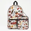 Surfer Boy Pizza checkerboard design Stranger Things backpack and lunch box set.