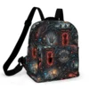 Small personalized Stranger Things canvas backpack for daycare and travel featuring custom text.