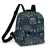 Custom Stranger Things mini backpack for kids featuring the iconic Hellfire Club emblem and personalized name.