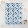 Complete matching baby travel set featuring a custom personalized Bluey diaper bag backpack paired with the 30x40 inch fleece baby blanket.