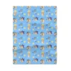 Dark blue personalized Bluey blanket for boys featuring Bandit character graphics on a 30x40 inch fleece rectangle.