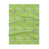High-definition custom personalized Bluey green infant blanket featuring the whole Heeler crew on a plush fleece background.