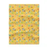 Vibrant orange personalized Bluey baby blanket displaying colorful Chilli graphics and fluffy microfiber construction.