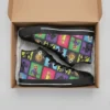 Custom Fortnite high top shoes in loot drop black pattern pair view