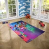 Personalized Super Mario Galaxy character group rug for kids playroom