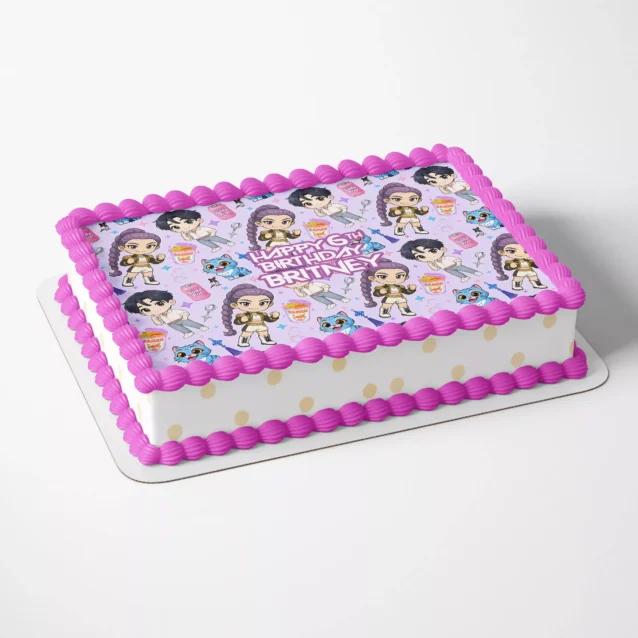 Printable K-pop birthday cake edible image with personalized text