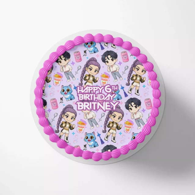 Korean pop music fan birthday party dessert table setup